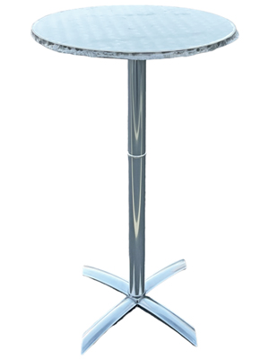 Chrome High Poseur Table Props, Prop Hire