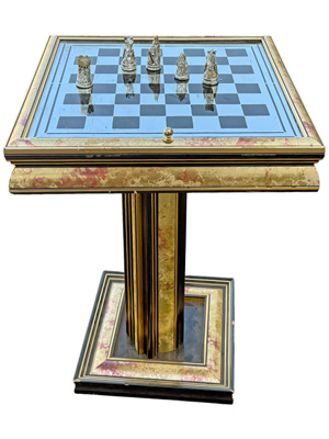 Glass Top Chess Table with Drawer Props, Prop Hire