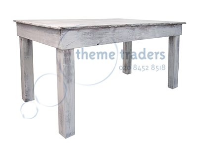 Rustic White Tables 1.5 metre (Large set available) Props, Prop Hire