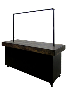 Dark Timber Bar with Frame Props, Prop Hire