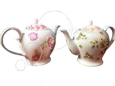 Vintage Foral Tea Pots Props, Prop Hire