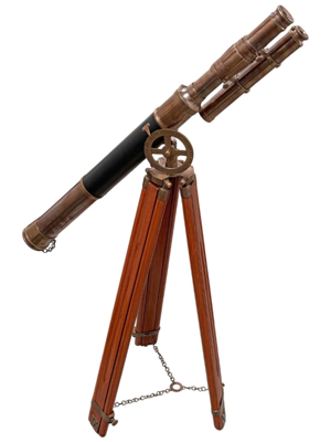 Telescope on Stand Victorian with Binocular Sights Props, Prop Hire