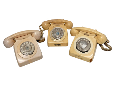 Cream Rotary Dial Telephones Props, Prop Hire