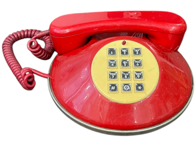 Red Retro Push Button Telephone Props, Prop Hire