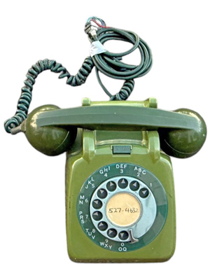 Green Rotary Dial Retro Telephone Props, Prop Hire