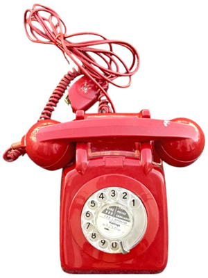 Red Retro Rotary Dial Telephone Props, Prop Hire