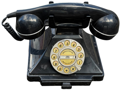 Black Plastic Astral Telephone Props, Prop Hire