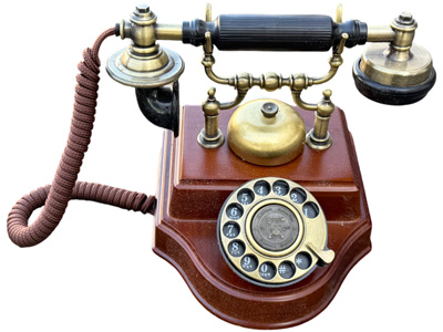 Brown Upright Period Telephone Props, Prop Hire