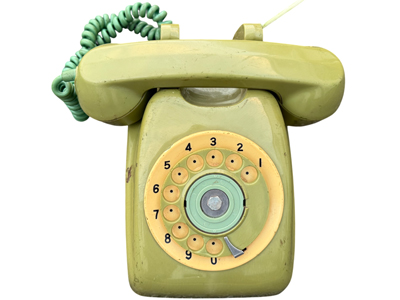 Retro Green Rotary Dial Telephone Props, Prop Hire