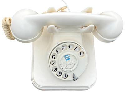 W48 Ivory White Telephone Props, Prop Hire