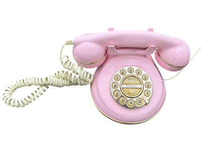 Pink Boudoir Telephone with Gold Detail Props, Prop Hire