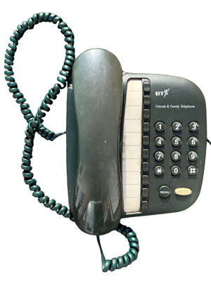 Green BT Friends and Family Vintage Telephone Props, Prop Hire