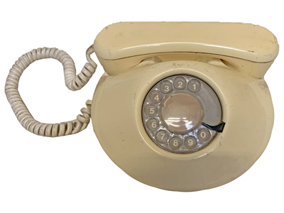 Circular Cream Telephone Props, Prop Hire