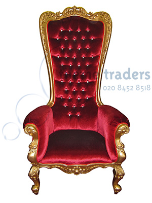 Tall Throne Chairs in Red and Gold Props, Prop Hire