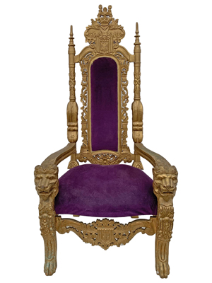 Purple and gold online throne chair