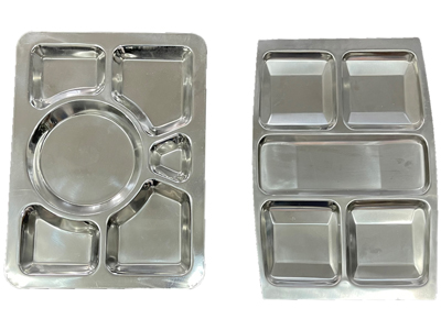 Stainless Steel Compartment Prison Tiffin Trays Props, Prop Hire