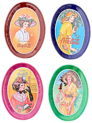 Tin Coca Cola Memorabilia Trays Props, Prop Hire