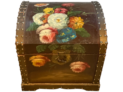 Flower Handpainted Studded Treasure Chest Props, Prop Hire