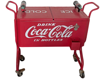 Vintage Rare Collectors Coca-Cola Ice Cart Trolley full size cinema Props, Prop Hire