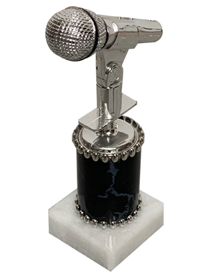 Film Award Microphone Trophies Props, Prop Hire