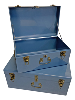 Blue Tin Trunks Props, Prop Hire