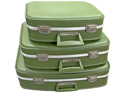 Luxury Vintage Luggage Interlocking Stack Props, Prop Hire