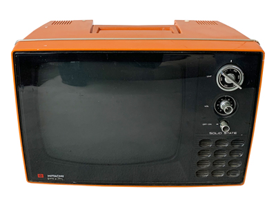 Orange Hitachi Television Props, Prop Hire