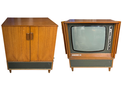 Vintage Television In Cabinet Props, Prop Hire