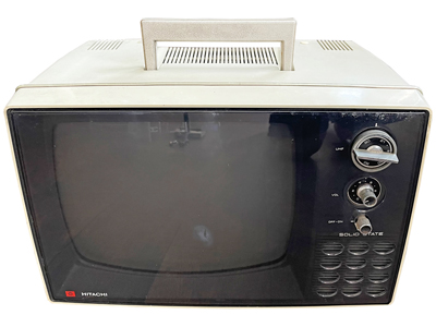 Retro Plastic Hitachi Television Props, Prop Hire