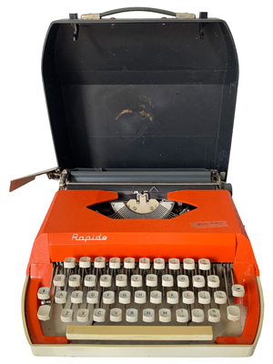 Rapide Orange Portable Typewriter Props, Prop Hire