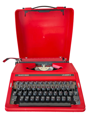Red Typewriter Props, Prop Hire