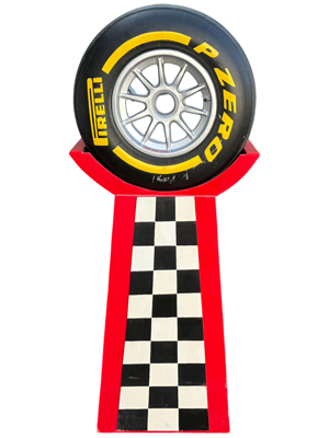 Formula One Racing Tyre on Stand 1.6 Metre Props, Prop Hire