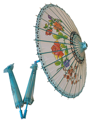 Chinese Flowery Hand Parasols Props, Prop Hire