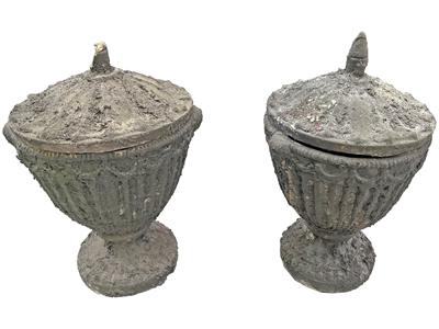 Real Weathered Heavy Stone Urns Props, Prop Hire