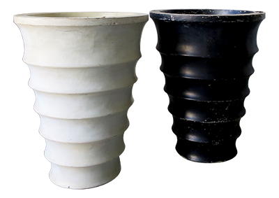 Ridged Fibreglass Vases Props, Prop Hire