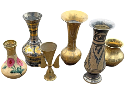 Small Metal Vases Props, Prop Hire