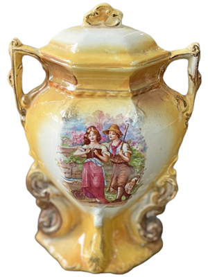 Ornate Small Ceramic Vase Ornament Props, Prop Hire