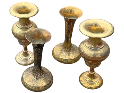 Brass Vases Props, Prop Hire