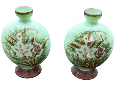 Luminescent Handpainted Floral Art Deco Style Vases (priced per one) Props, Prop Hire