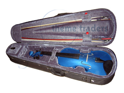 Blue violin in case Props, Prop Hire