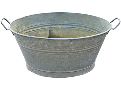 60 Centimetre Galvanised Tin Troughs Washing Props, Prop Hire
