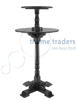 Two Tier Poseur Table - Black Props, Prop Hire