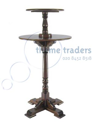 Two Tier Poseur Table - Brown Props, Prop Hire