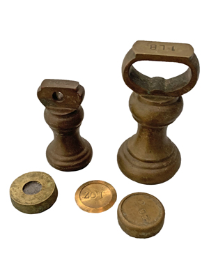 Brass Scale Weights Props, Prop Hire