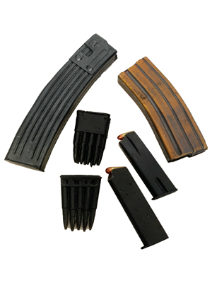 Machine Gun and Pistol Magazines Props, Prop Hire