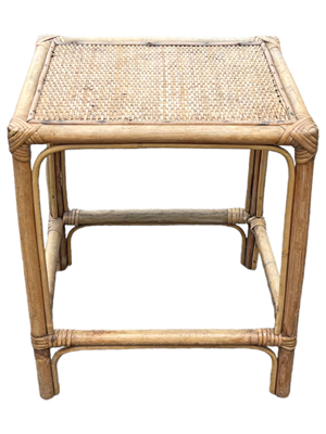 Wicker Cane Small Square Side Table Props, Prop Hire