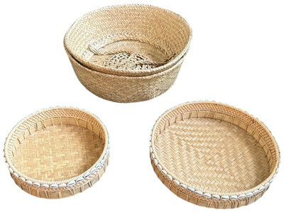 Ancient World Wicker Round Trays Props, Prop Hire