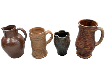 Clay and Pottery Wine Pourer Tankards and Vase Props, Prop Hire