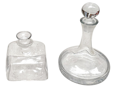 Square and Squat Period Decanters Props, Prop Hire