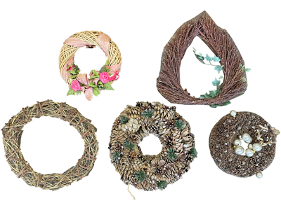 Rustic Traditional Wreaths Props, Prop Hire